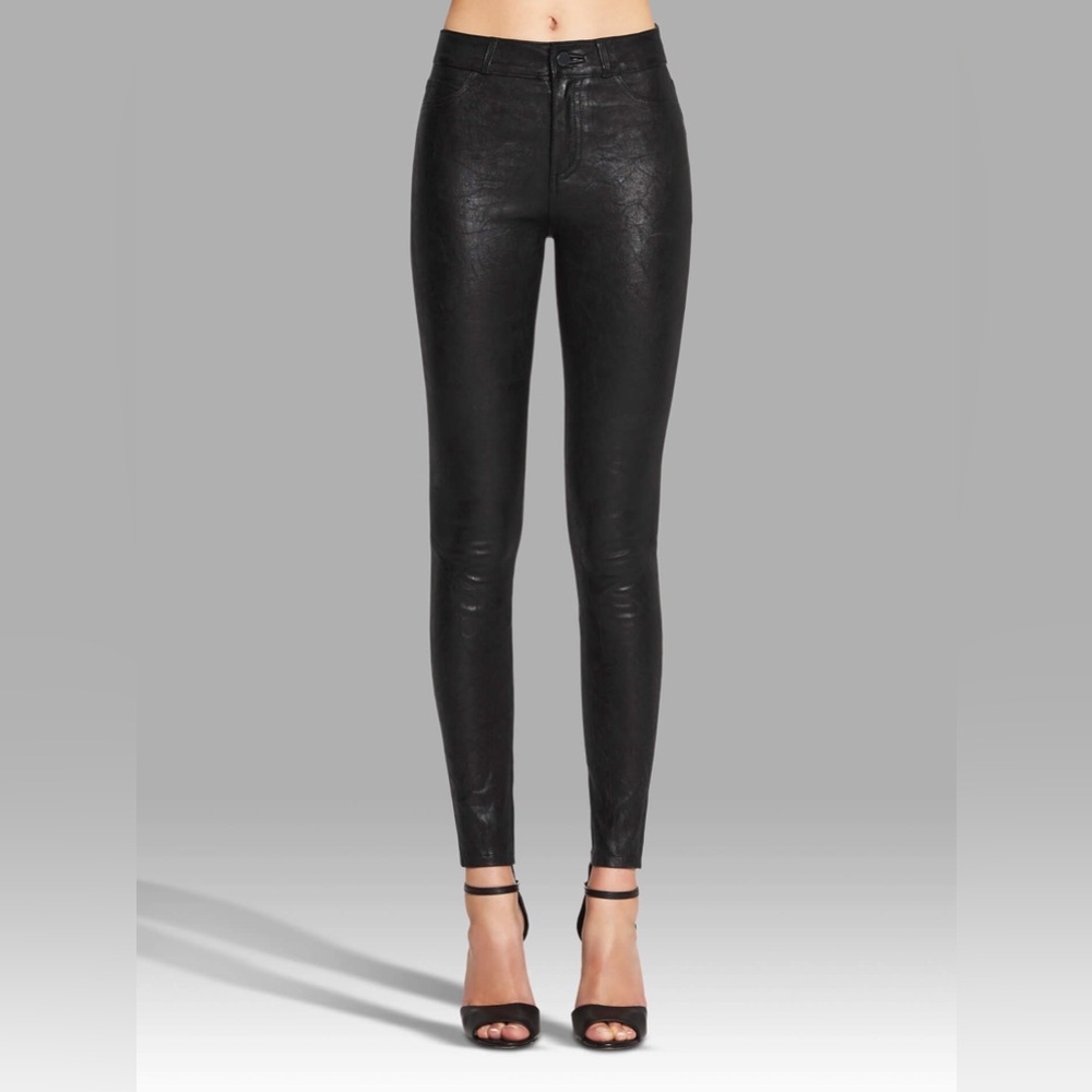 PAIGE Black Genuine Leather Pants